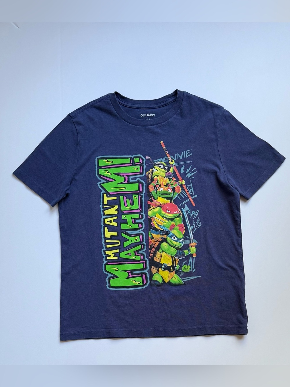 Old Navy Boys Size Large (10-12) Navy Teenage Mutant Ninja Turtles Graphic Tee